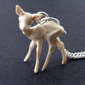 Deer Necklace Miniblings 45Cm Christmas Reindeer Forest White