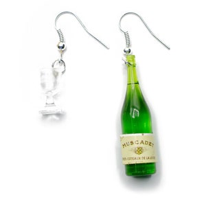 Wine Glass Earrings Miniblings Earrings Water Glass Bottle Green