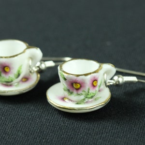 Xícaras brincos xícara de chá xícara de café miniblings chá café aro dourado porcelana