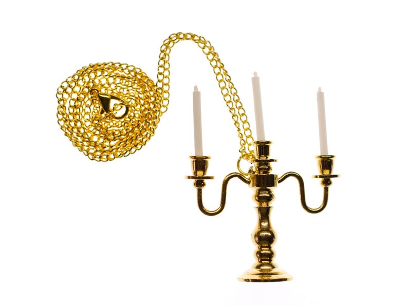 3armed Candlestick Necklace 60cm Candlesticks Candelabra Etsy