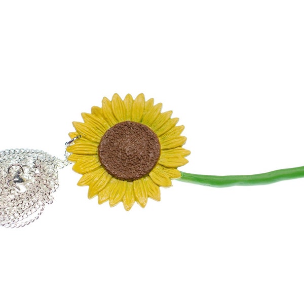 Sunflower Necklace Miniblings Yellow Flower 80Mm Flowers 80Cm