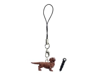 Sausage Dog Dachshund Mobile Cell Phone Charm Pendant Pet Animal Animals