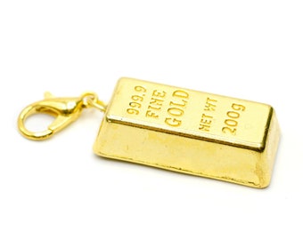 Gold Bar Charm Zipper Pull Pendant Miniblings Gold Bars Gift Banker Lucky Charm