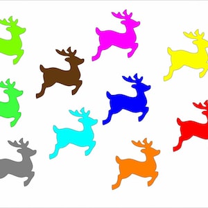 10X Patch Hotfix Iron On Motif Miniblings 28mm Velvety Flock Film Deer Fawn