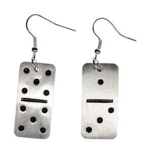 Domino Dominoes Earrings Miniblings Play Silver Aluminum