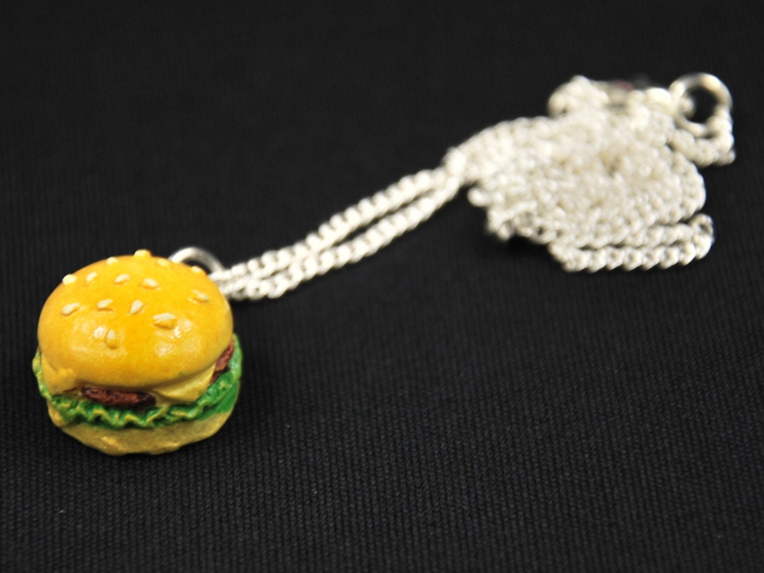 ハンバーガーネックレス ハンバーガー ビッグチェーンネックレス ミニブリングス 45 cm チーズ