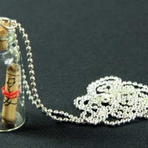 Collier bouteille collier carte tresor Miniblings 80cm verre bouteille secrète