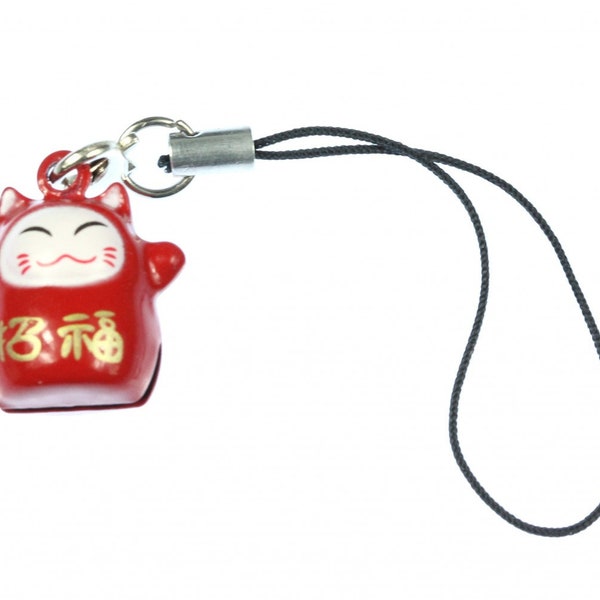 Lucky Cat Mobile Cell Phone Charm Pendant Miniblings Maneki Nekored