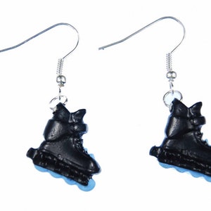 Inline Skates Inliner Roller Skates Earrings Miniblings Skater Black Blue