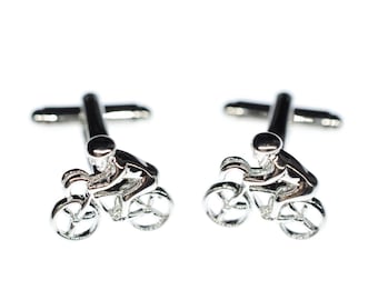 Bicycle Bike Cuff Links Cufflinks Miniblings Buttons + Box Cyclists Cycling
