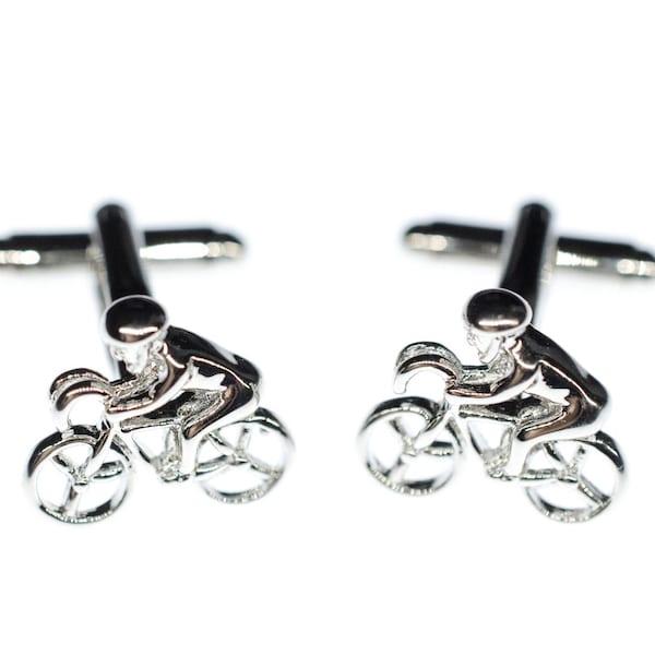 Bicycle Bike Cuff Links Cufflinks Miniblings Buttons + Box Cyclists Cycling