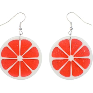 Blood Orange Slice Earrings Miniblings Oranges Fruit Grapefruit Pomelo Red
