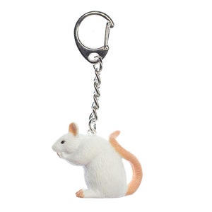 Rat Key Ring Chain Keychain Miniblings Mouse Halloween White