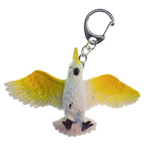 Cockatoo Key Ring Chain Miniblings Keyring Exotic Bird Parrot Yellow