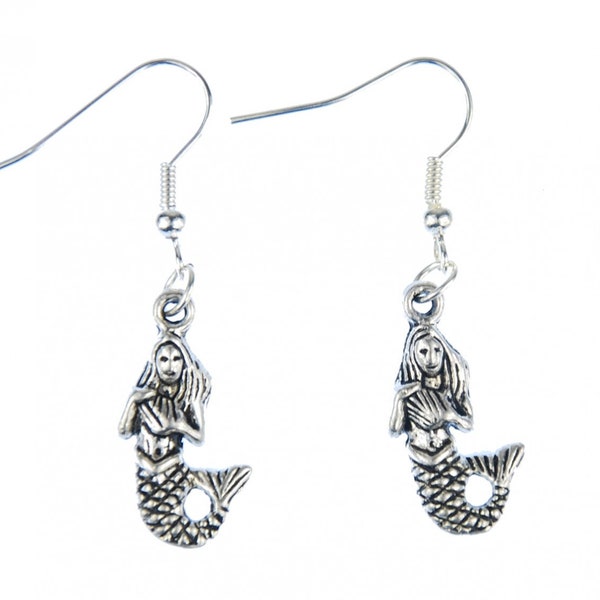 Mermaid Earrings Miniblings Mermaids Siren Ocean Tale Maritime Silver