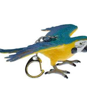 Macaw Parrot Key Ring Chain Miniblings Kids Children Bird Yellow Wild Pet