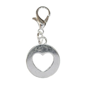 Heart Charm Pendant Miniblings For Bracelet Wristlet Hearts Love Silver Circle