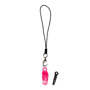 Bath Sandals Thong Mobile Cell Phone Charm Pendant Hoe Miniblings Beach Slide Pink