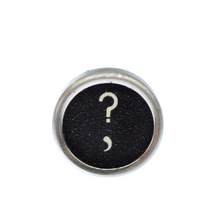 Typewriter Key Brooch Pin Badge Button Badge Miniblings Question Mark Black