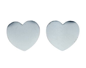 Boucles d'oreilles puces coeur Miniblings boucles d'oreilles puces coeurs amour Saint Valentin argent