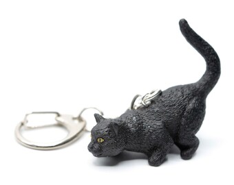 Black Cat Key Ring Chain Miniblings Kids Children Halloween Creeping