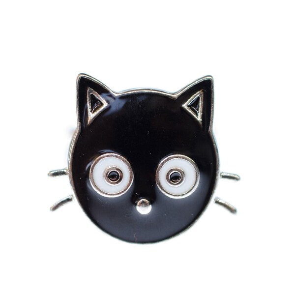 Les chats tête bague doigt bague Miniblings minou chat noir ClickButton