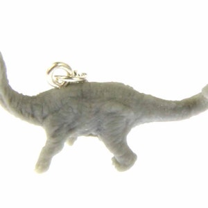 Diplodocus Dinosaur Dino Charm Pendant Miniblings Rubber Herbivores Gray