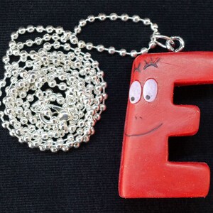 Barbapapa Initial Key Ring - Letter F, Purple Hard Rubber, 45mm, Handmade In Berlin