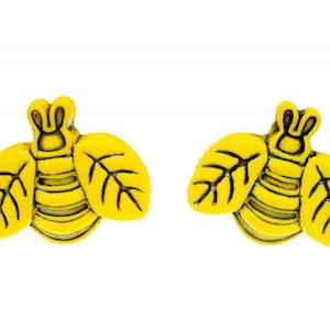 Bee Earrings Ear Studs Earstuds Miniblings Animal Insect Honey Wings Spring
