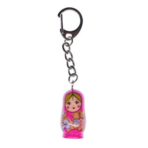 Babuschka Matryoshka Miniblings Russian Doll Wooden Pin Badge Rose