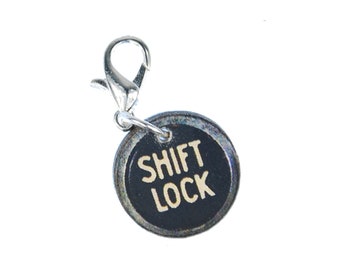 Shift Lock Charm-hänge Miniblings Skrivmaskinsnyckel Träskylt Tangentbord