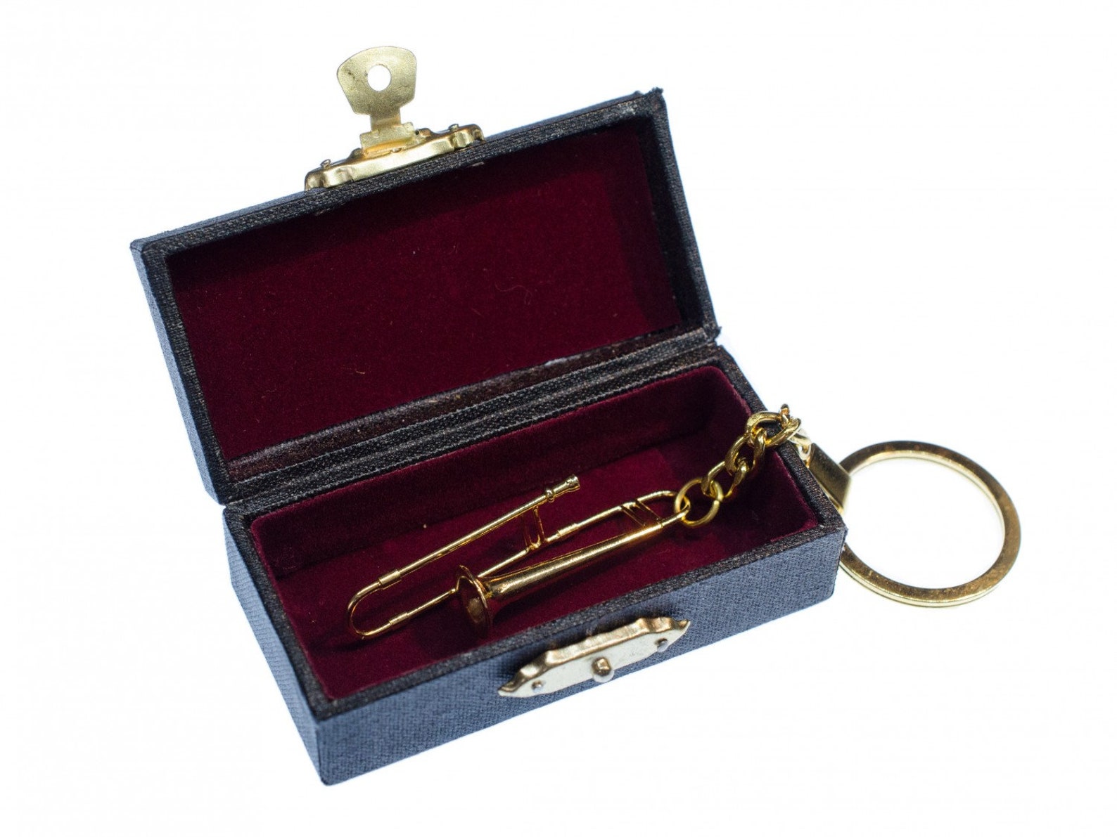 Trombone Key Ring Miniblings Pendant Box Musicians Plated Etsy