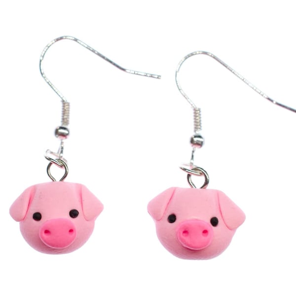 Cochon Boucles d'oreille Miniblings porc chanceux tête de talisman chanceux