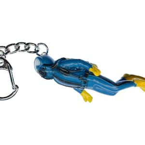 Diver Key Ring Chain Miniblings Skuba Diving Scuba Water Sport Sea Ocean Blue