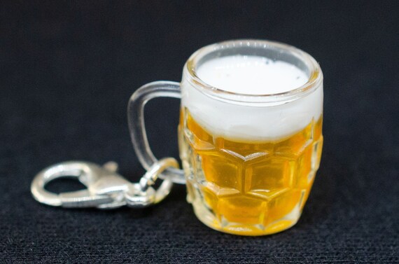 Beer Mug Tankard Oktoberfest Charm Pendant Zipper Bracelet Wristlet Wiesn