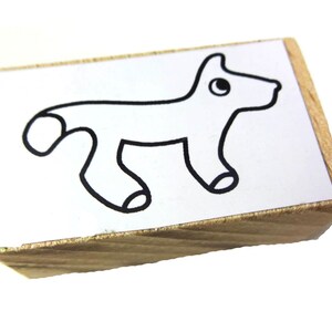 Timbre Motivstempel Kalle Fux chien renard en bois à la main trois 5x1 8cm