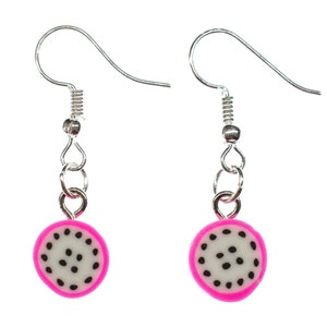 Dragon fruit earrings Miniblings pendant fruit exotic slice pink dots
