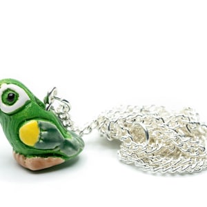 Budgie chain Miniblings 45cm necklace bird pet ceramics green