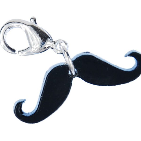 Mustache Mustage Charm bracelet Miniblings ballot taille basse noirz