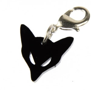 Fox Head Charm Pendant Miniblings Animal Forest Tale Foxes Acrylic Black
