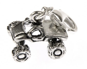 Quad Charm Pendant Atv All Terrain Vehicle Motorcross Offroad Car Silver