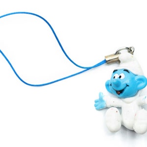 Mały Smerf zawieszka na telefon komórkowy Miniblings Uściskaj Smerfa Cuddly Smerf z otwartymi ramionami