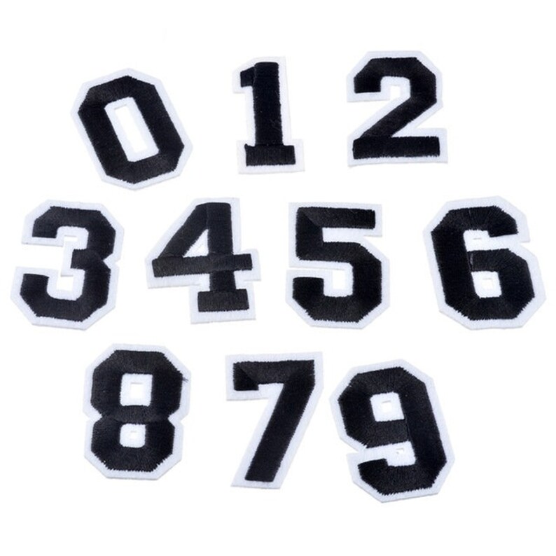 20x Numbers Iron Pictures Patch School College Number Miniblings White ...