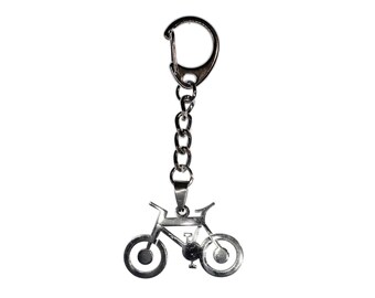 Bicycle Bike Key Ring Chain Miniblings Stainless Steel 2D Silver