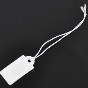 200 Étiquettes cadeaux Miniblings etiquette plaque cadeau 26mm blanc avec bande