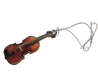 1x Weihnachtsbaumanhänger Geige SPIEGEL Baumschmuck Instrument Violine