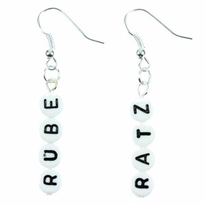 Ratz & Rübe Earrings Miniblings Words Letters White