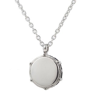 Collier tambourtambours musicaux musiciens en acier inoxydable plaque argent image 1