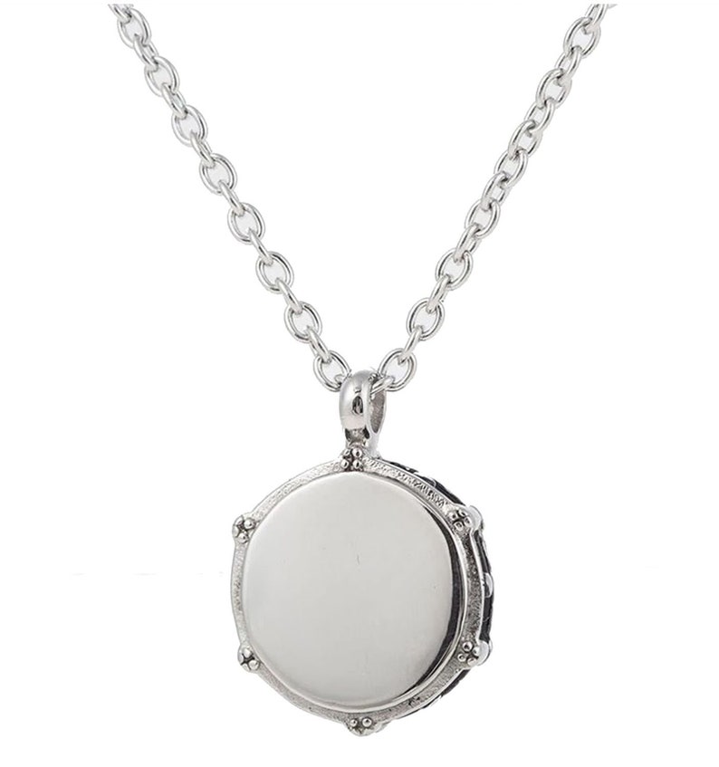 Collier tambourtambours musicaux musiciens en acier inoxydable plaque argent image 1