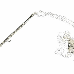 Transverse Flute Necklace Miniblings Flutist Silver 60Cm Long Flautist